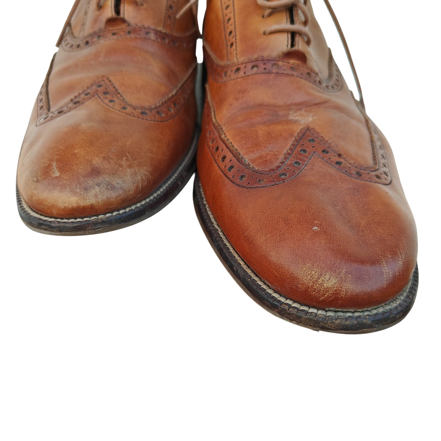Brown Leather Wingtip Oxford Dress Shoes