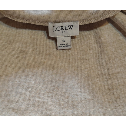 Beige Button Neck Funnel Collar Sweatshirt