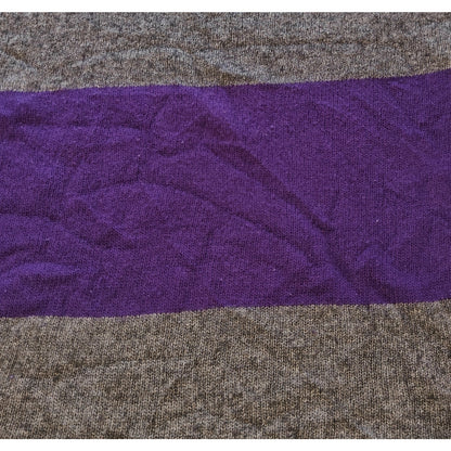 Purple and Gray Stripe Cashmere Blend Sweater