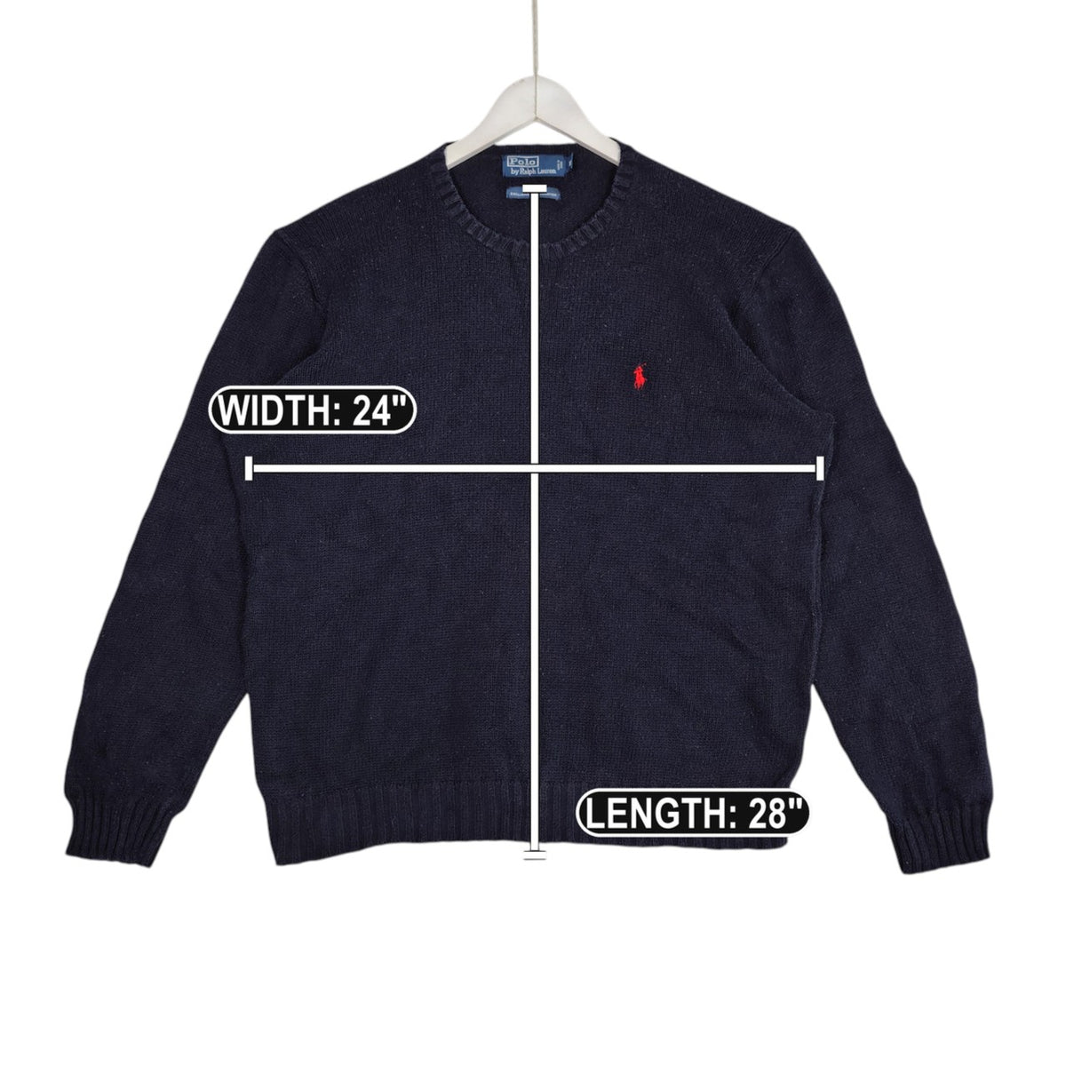 Polo Ralph Lauren Navy Cotton Crewneck Sweater – Men’s XL