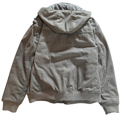 Gray Wool Blend Hooded Jacket