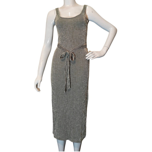 Striped Midi Olive and Cream Bodycon Dress