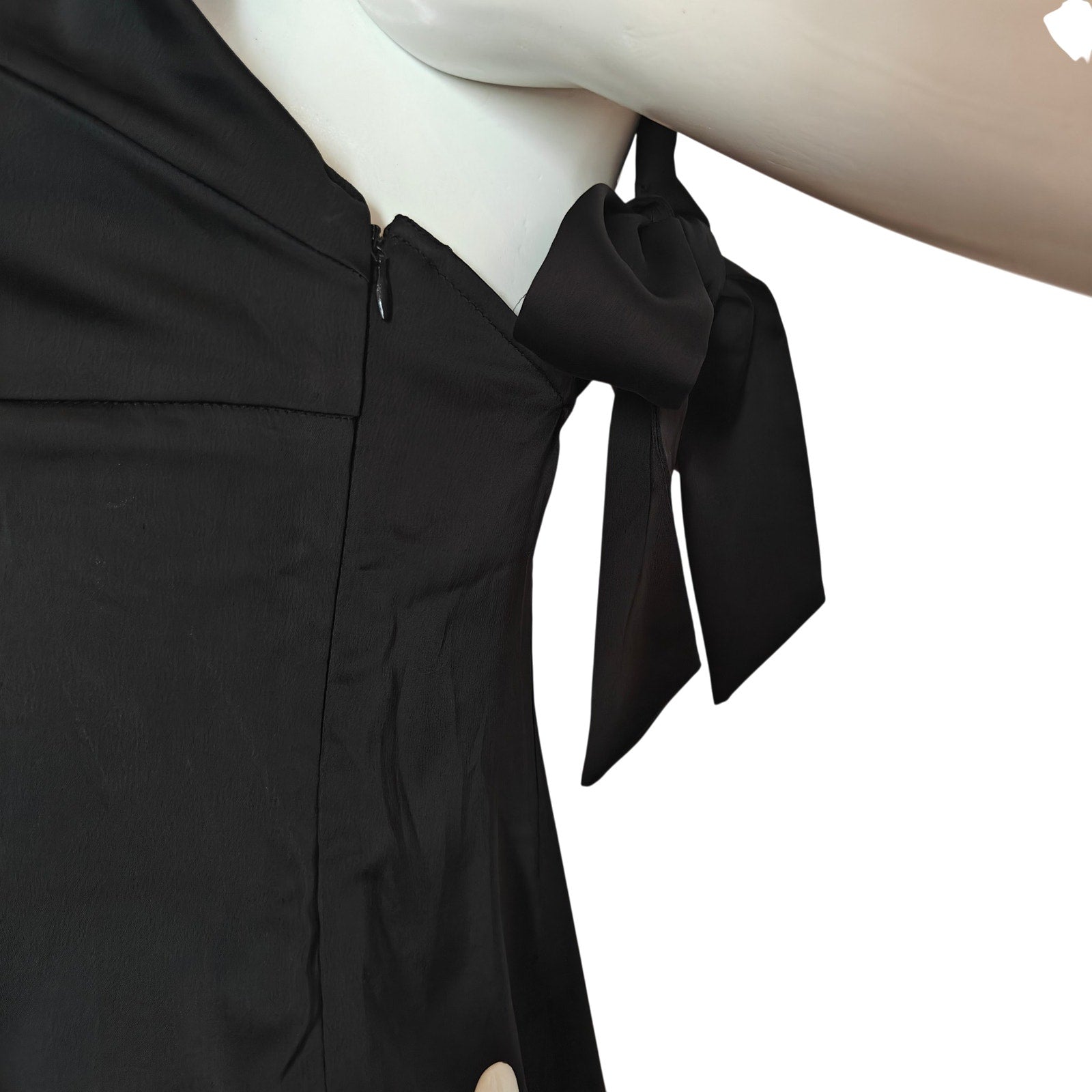 Black Mini Dress with Bow Tie Straps