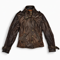 Danier Distressed Brown Leather Military Jacket