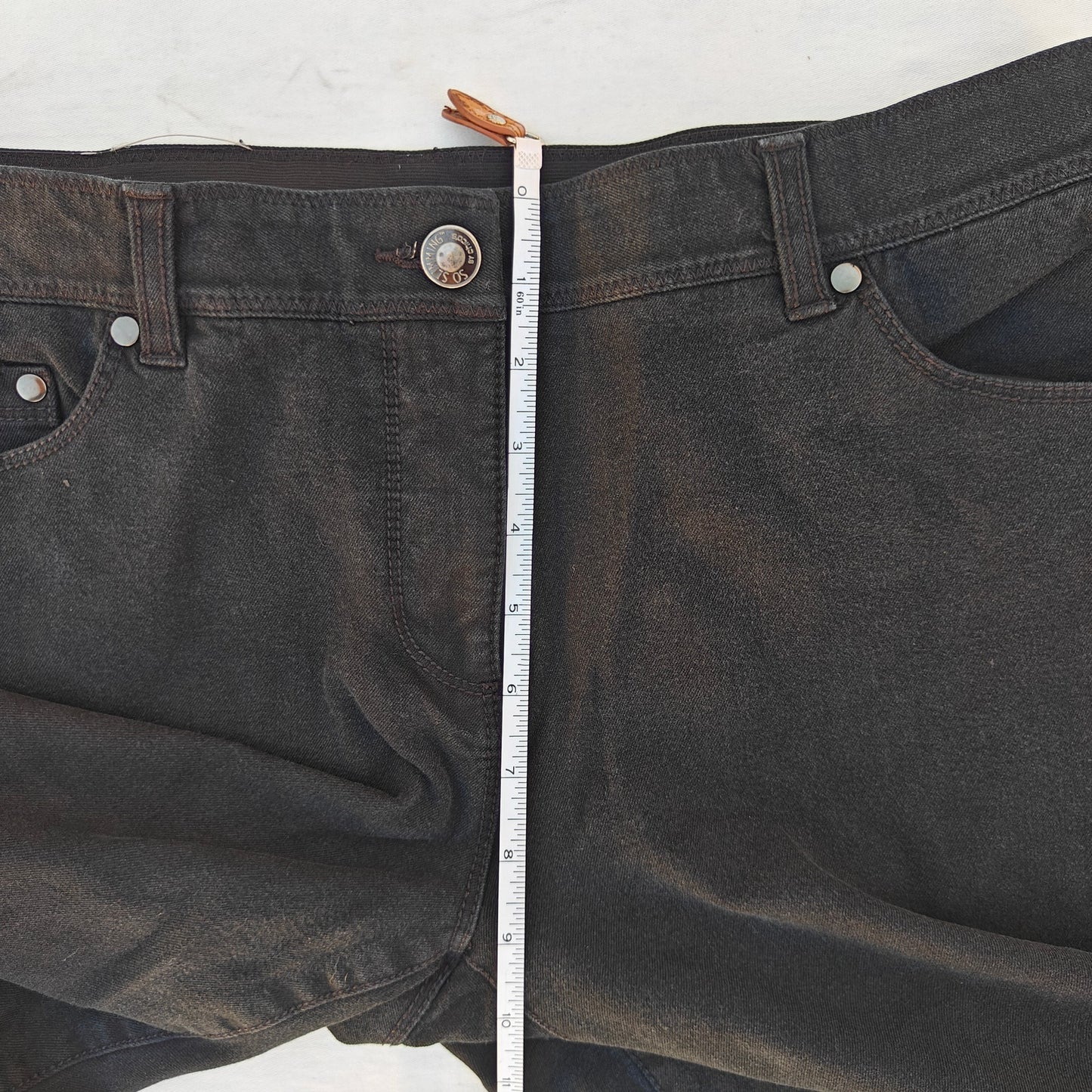 Black Straight Leg Mid Rise Jeans