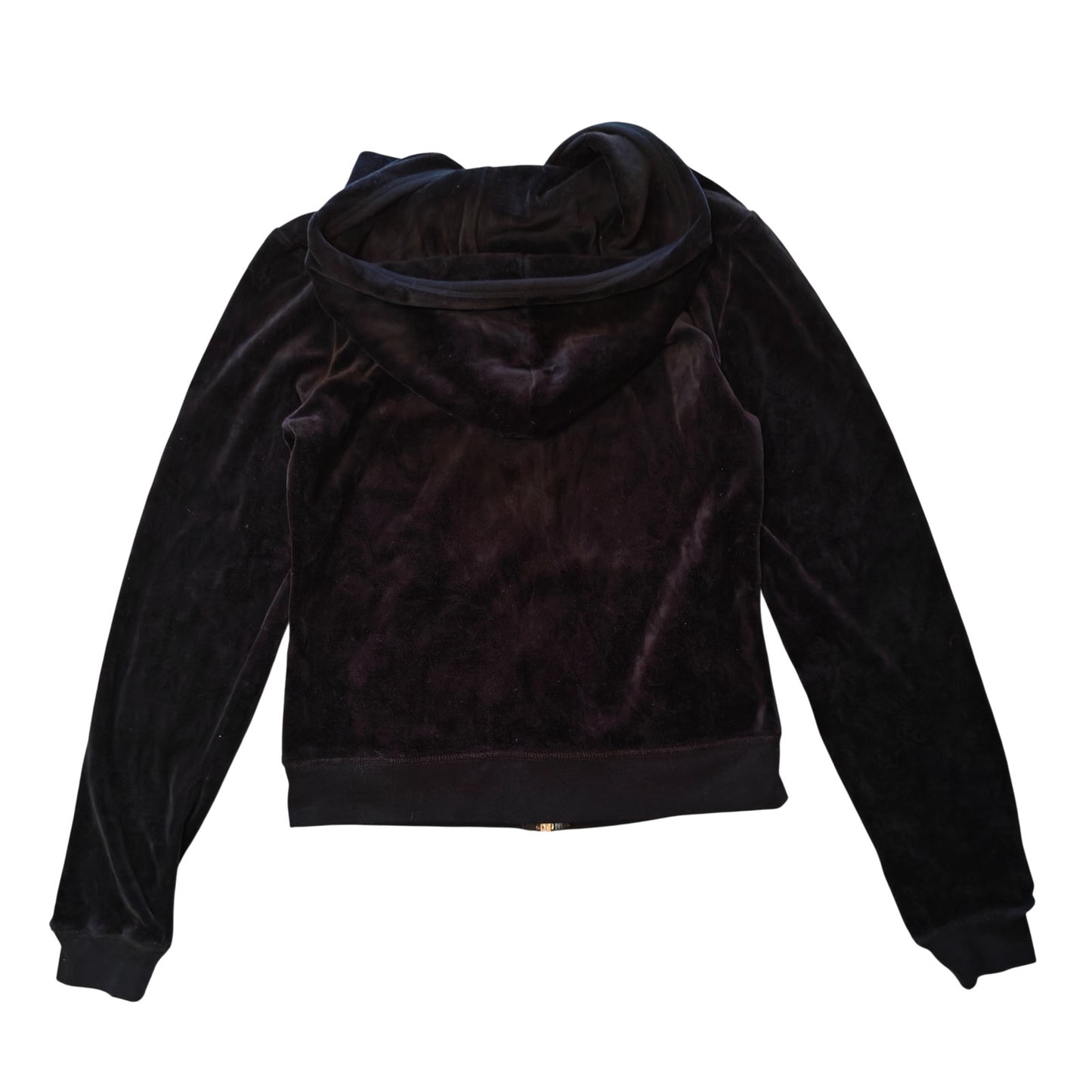 Black Velour Zip Hoodie