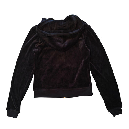 Black Velour Zip Hoodie