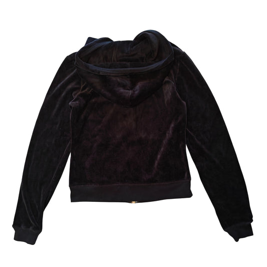 Black Velour Zip Hoodie