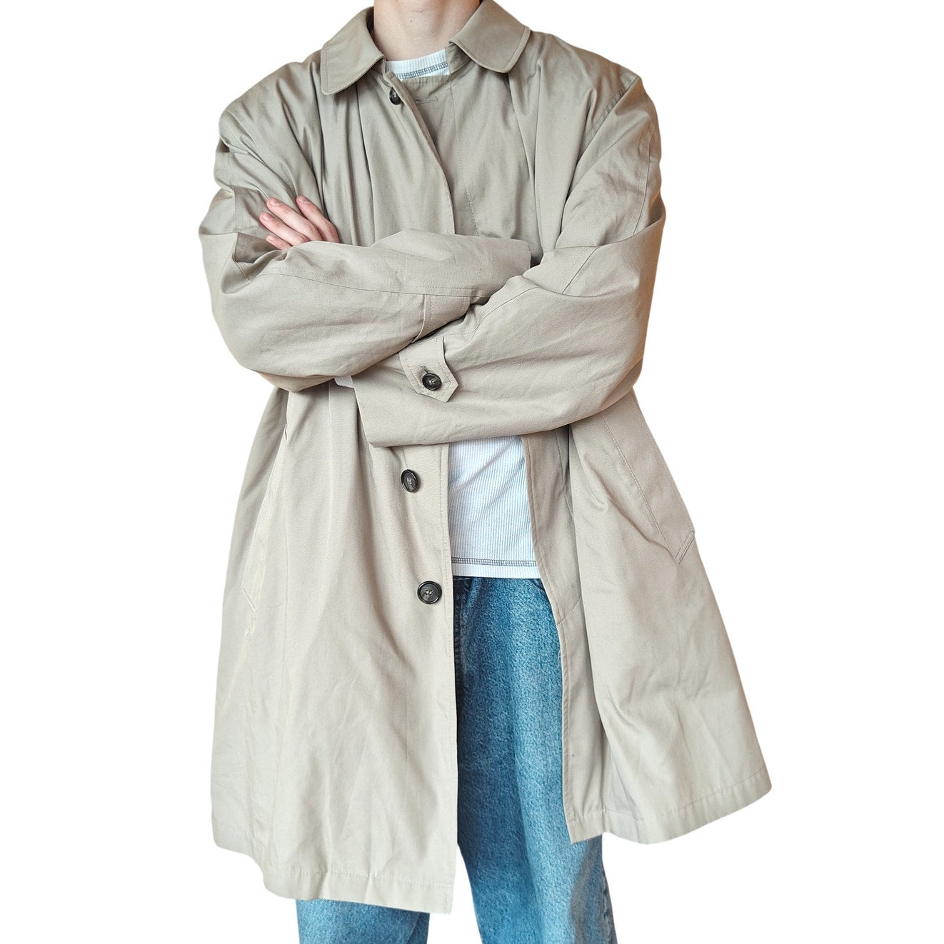 Beige Classic Men's Trench Coat
