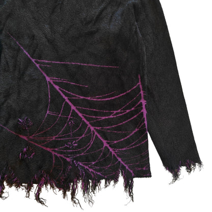 Black and Purple Fuzzy Spiderweb Sweater