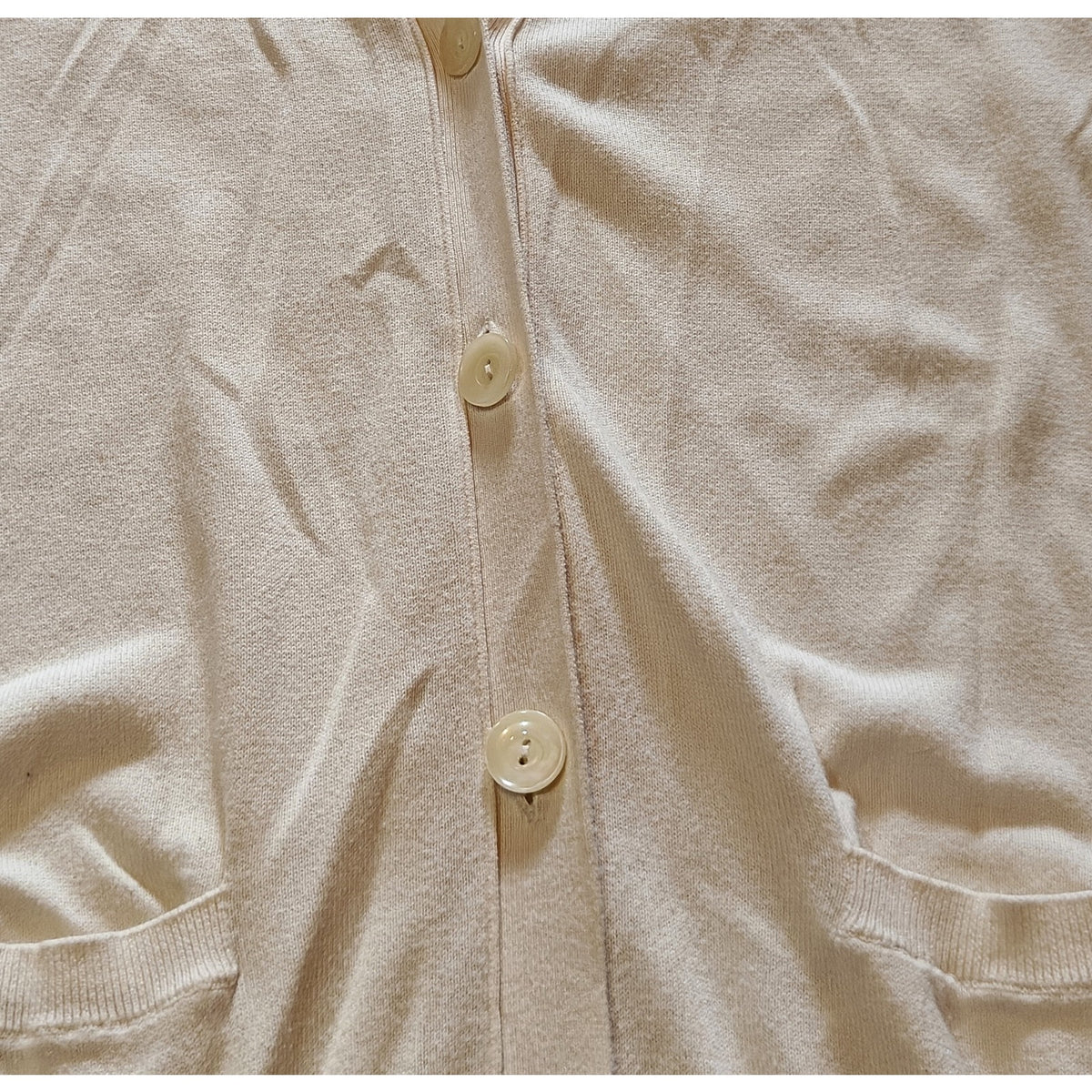 Pima Cotton Ivory Cardigan Sweater