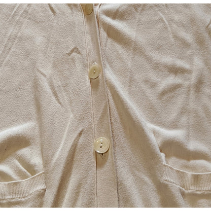 Pima Cotton Ivory Cardigan Sweater