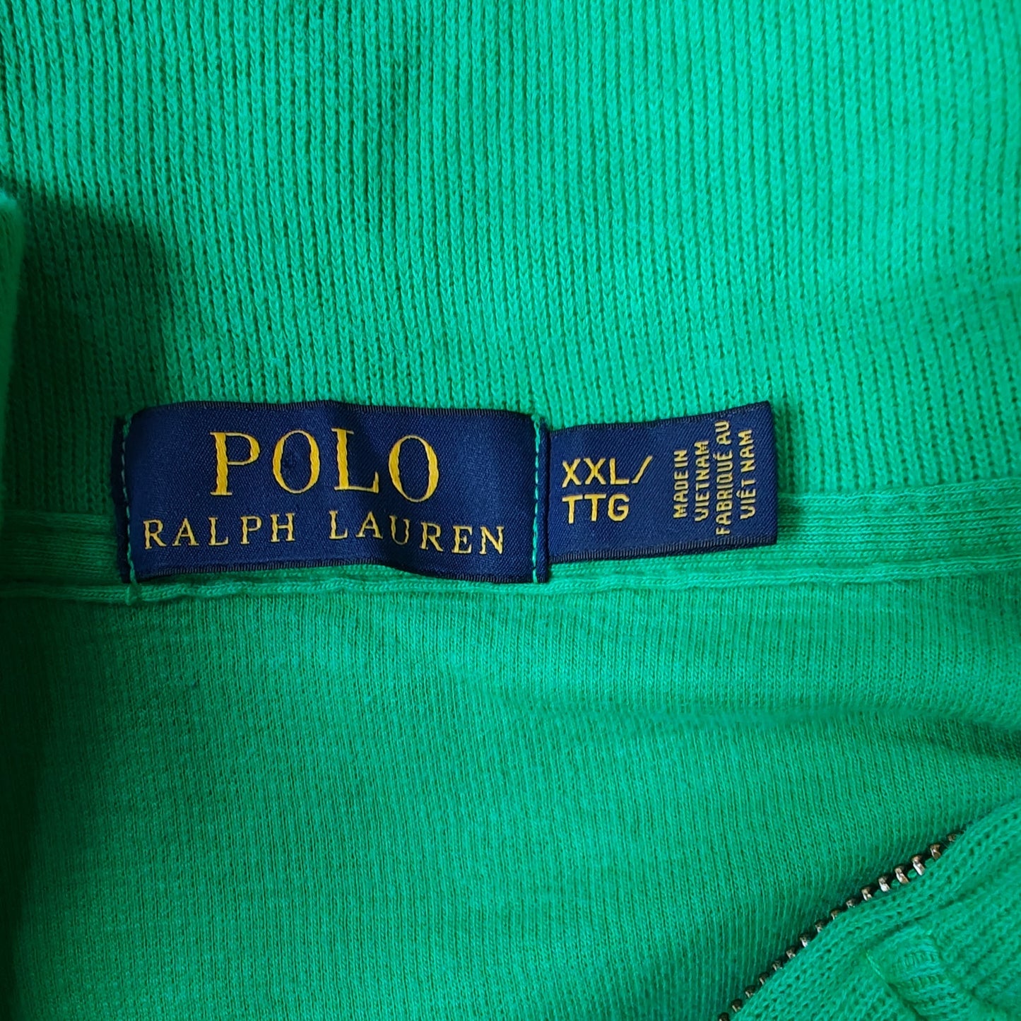 Green Quarter Zip Cotton Sweater