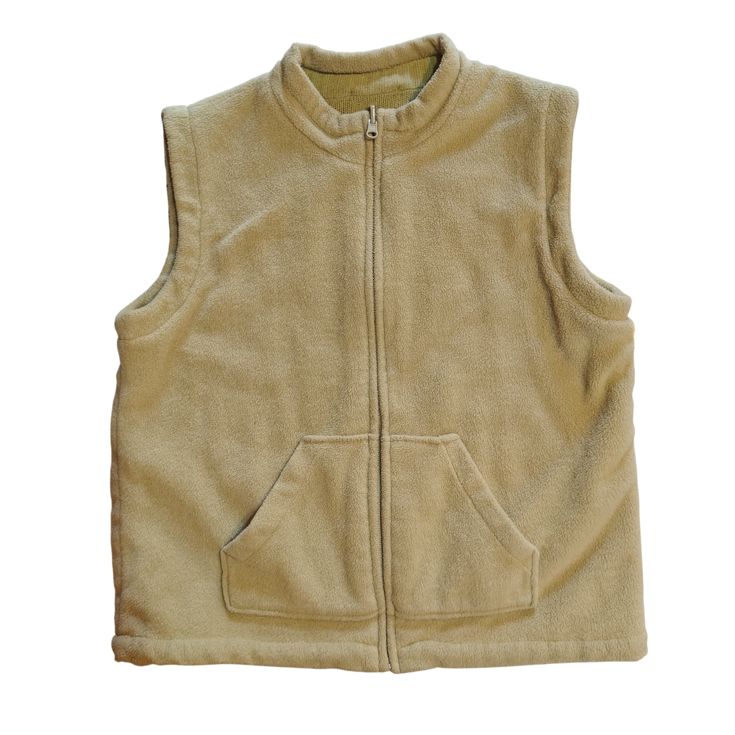 Christopher & Banks Beige Reversible Knit Fleece Vest