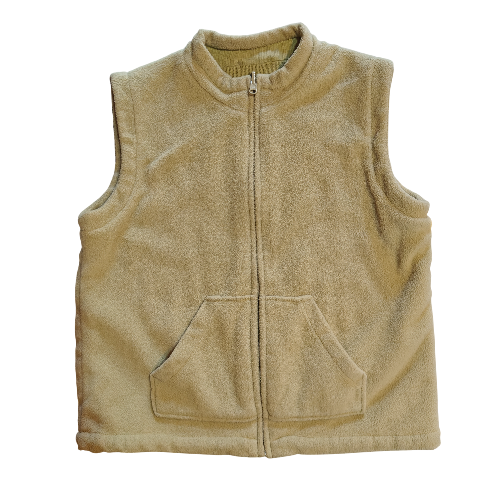 Christopher & Banks Beige Reversible Knit Fleece Vest