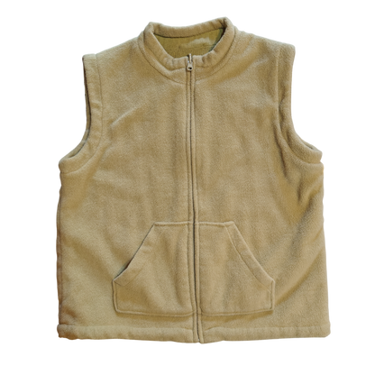 Christopher & Banks Beige Reversible Knit Fleece Vest