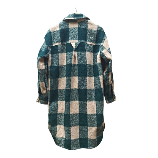 Green Plaid Oversized Shacket Coat