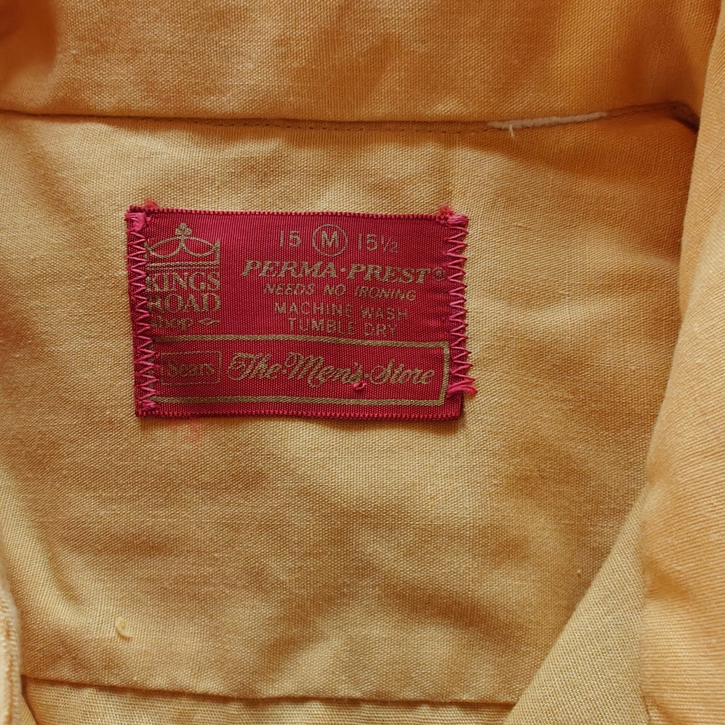 Vintage 70s Button Down Shirt in Yellow