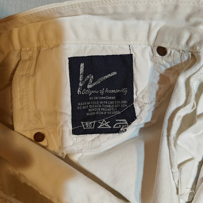 White Straight Leg High Rise Jeans