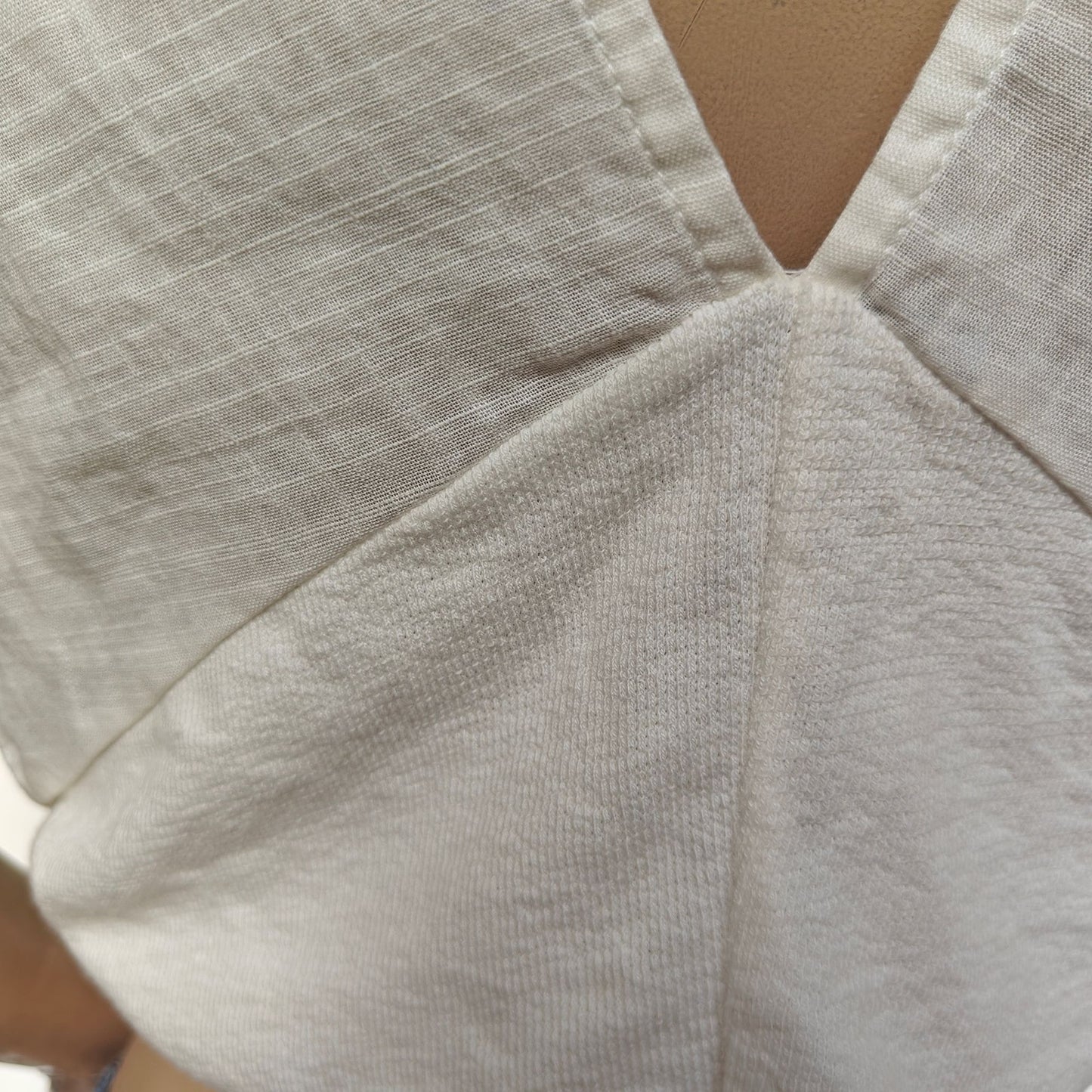 Ivory Linen-Blend Plunge Crop Top With Wrap Waist