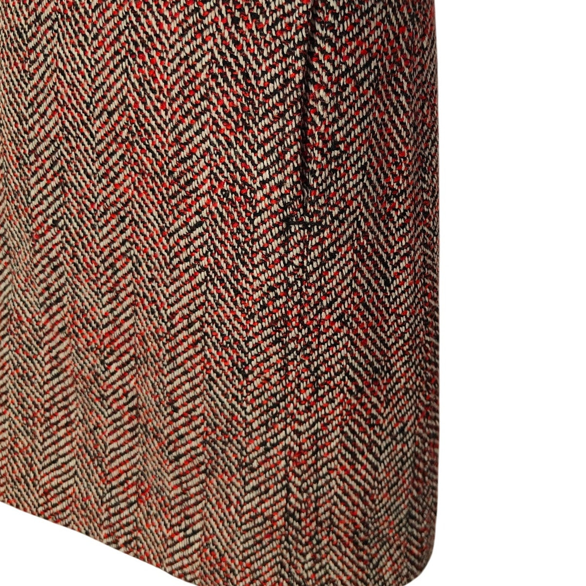 Red Tweed Mini Skirt