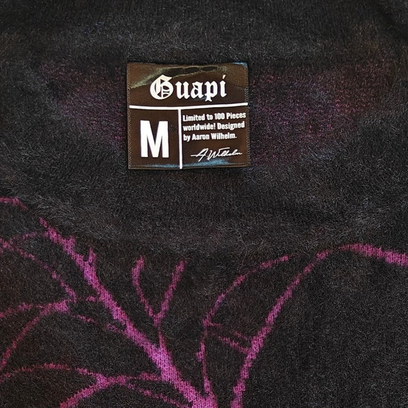 Black and Purple Fuzzy Spiderweb Sweater