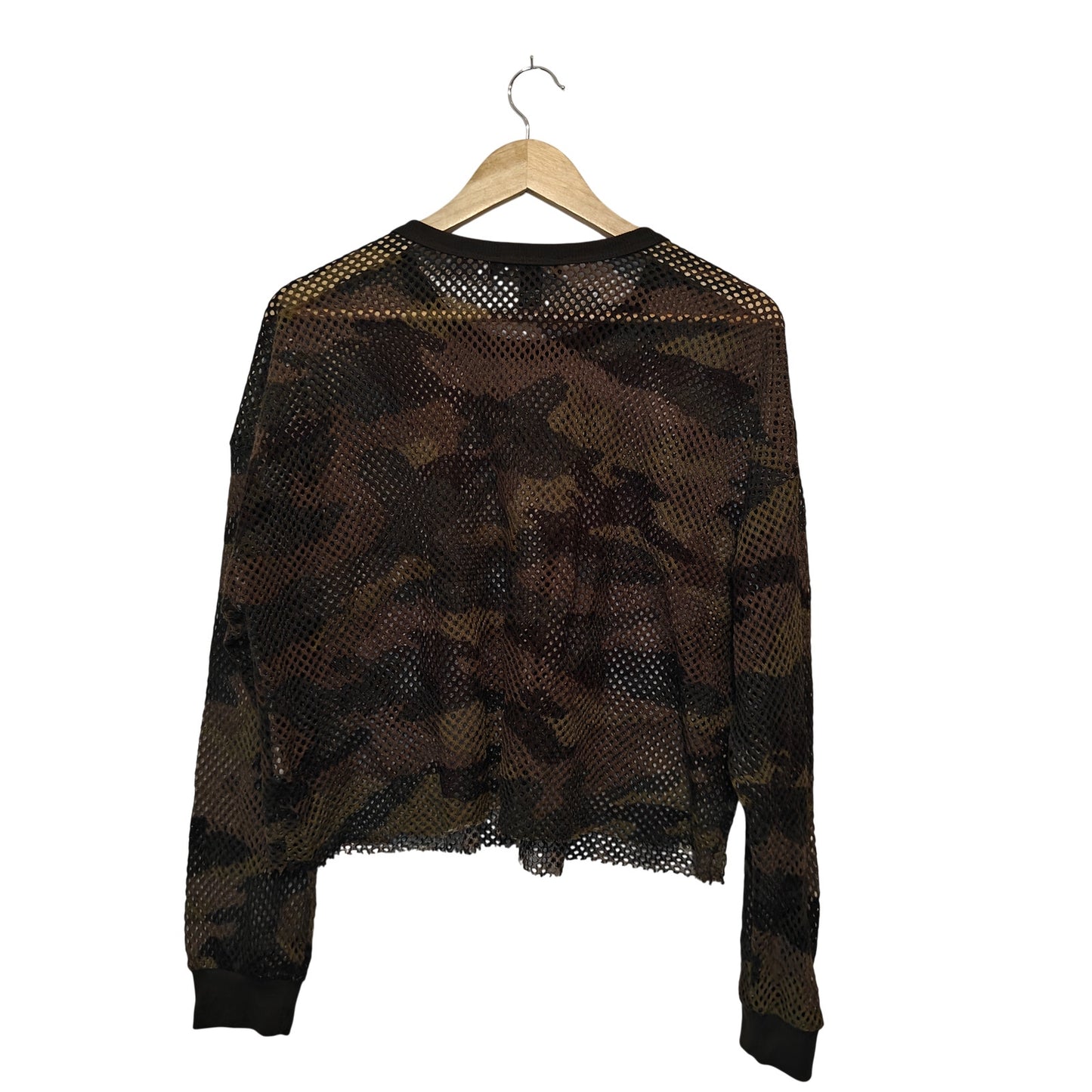 Camo Fishnet Mesh Cropped Top