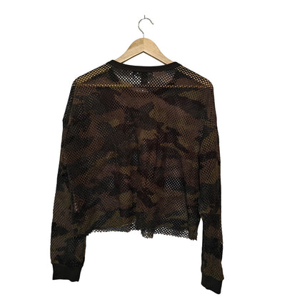 Camo Fishnet Mesh Cropped Top