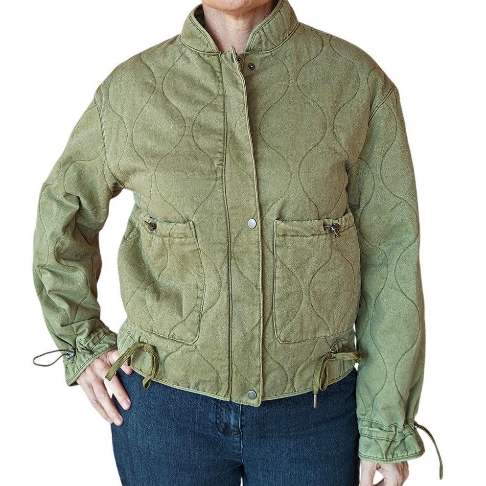 Olive Green Quilted Jacket
