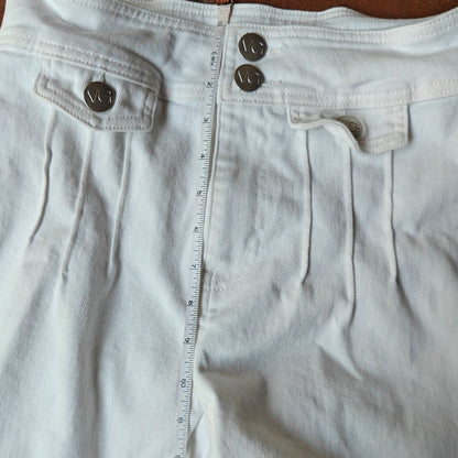 White High Rise Flare Jeans