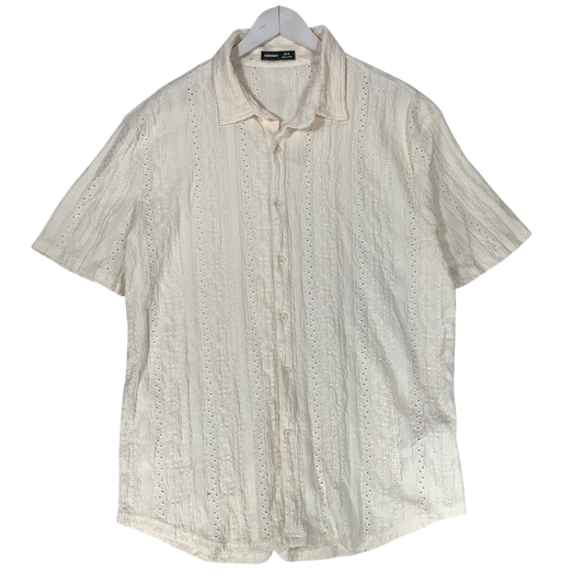 Short Sleeve Off White Button Down