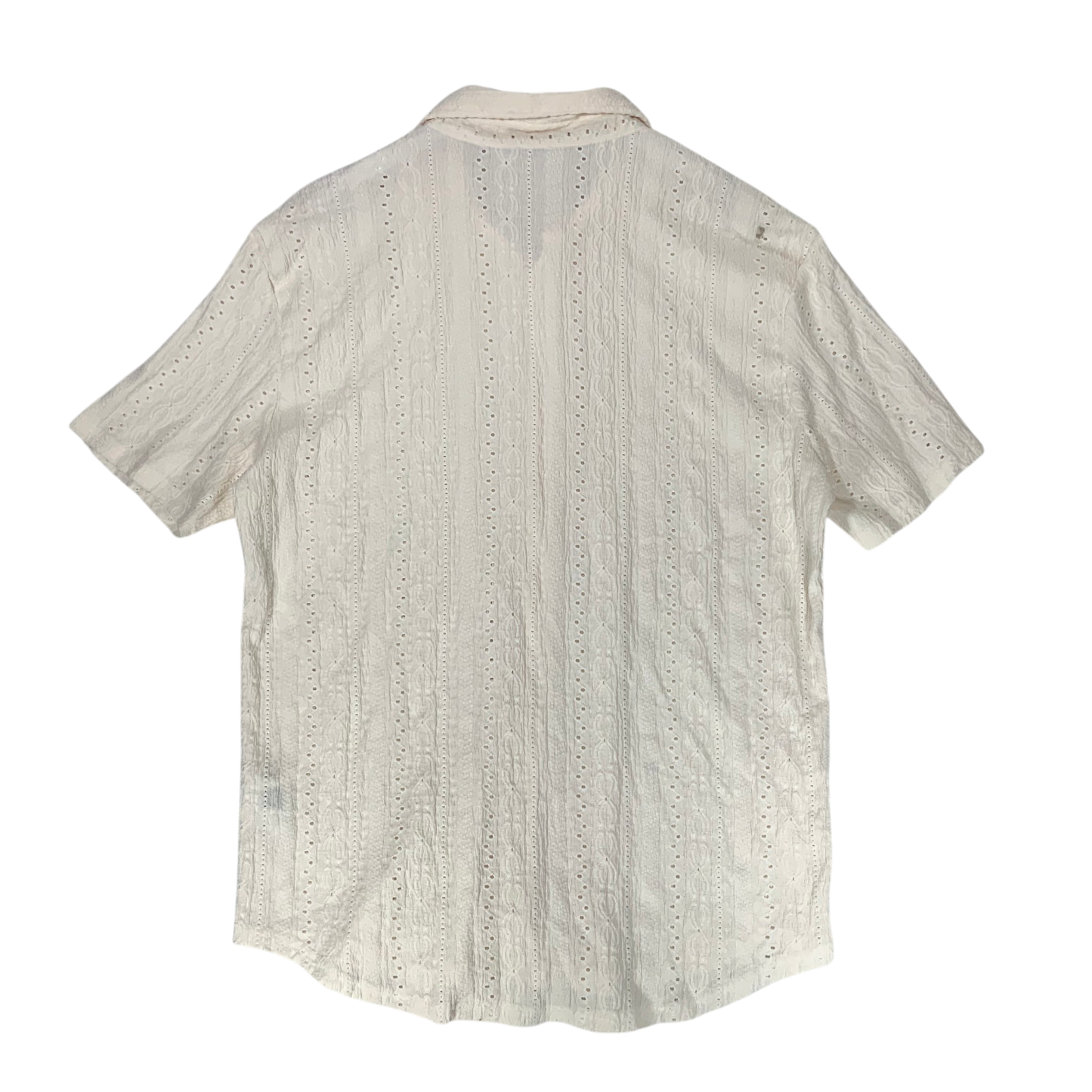 Short Sleeve Off White Button Down