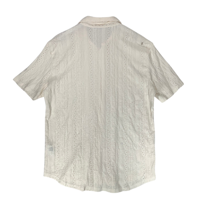 Short Sleeve Off White Button Down