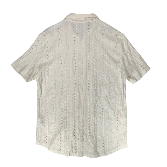 Short Sleeve Off White Button Down