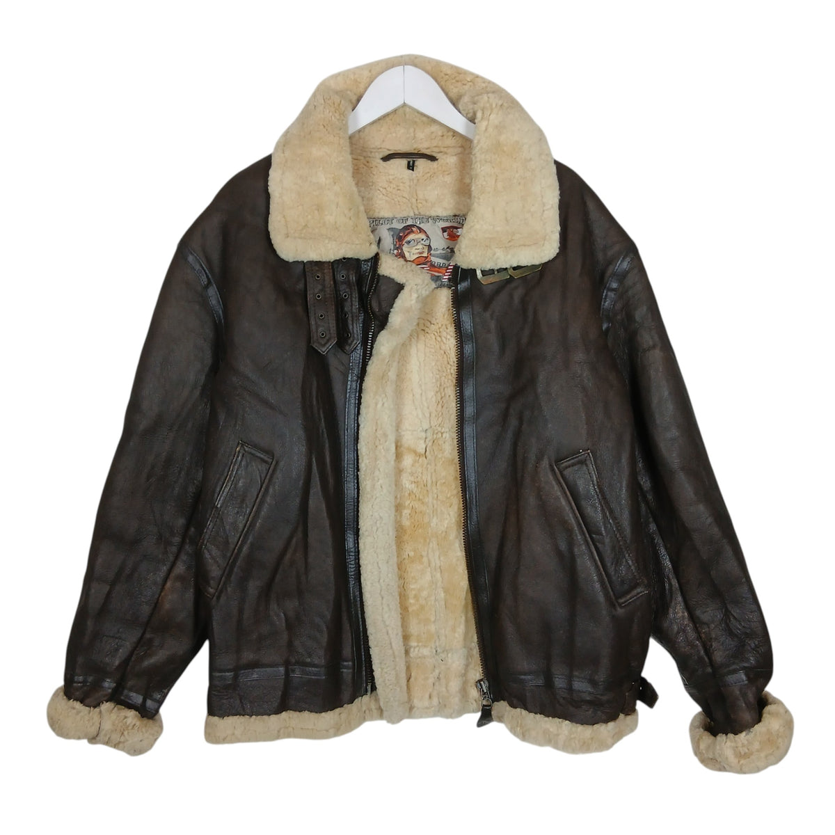 Walter Davoucci Genuine Shearling B-3 Aviator Jacket