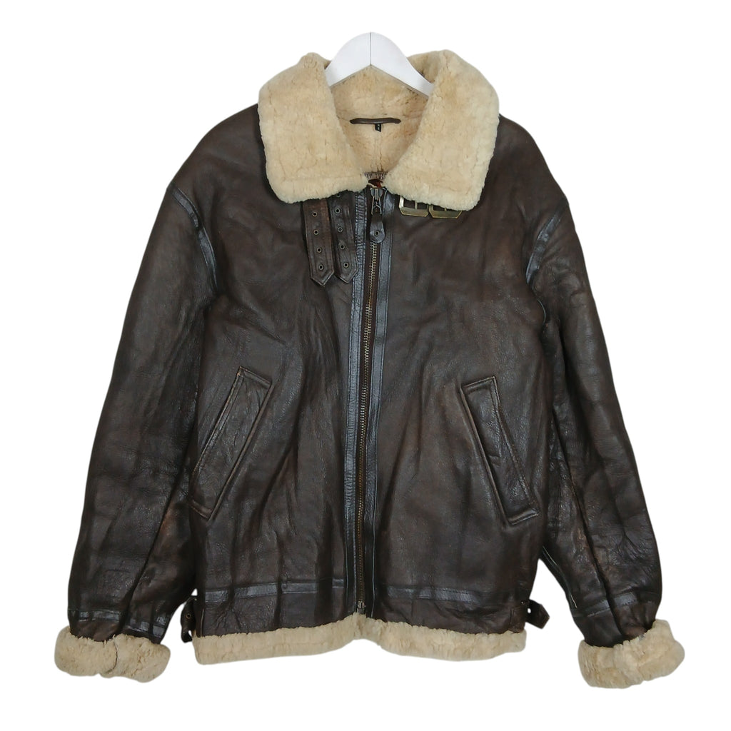 Walter Davoucci Genuine Shearling B-3 Aviator Jacket