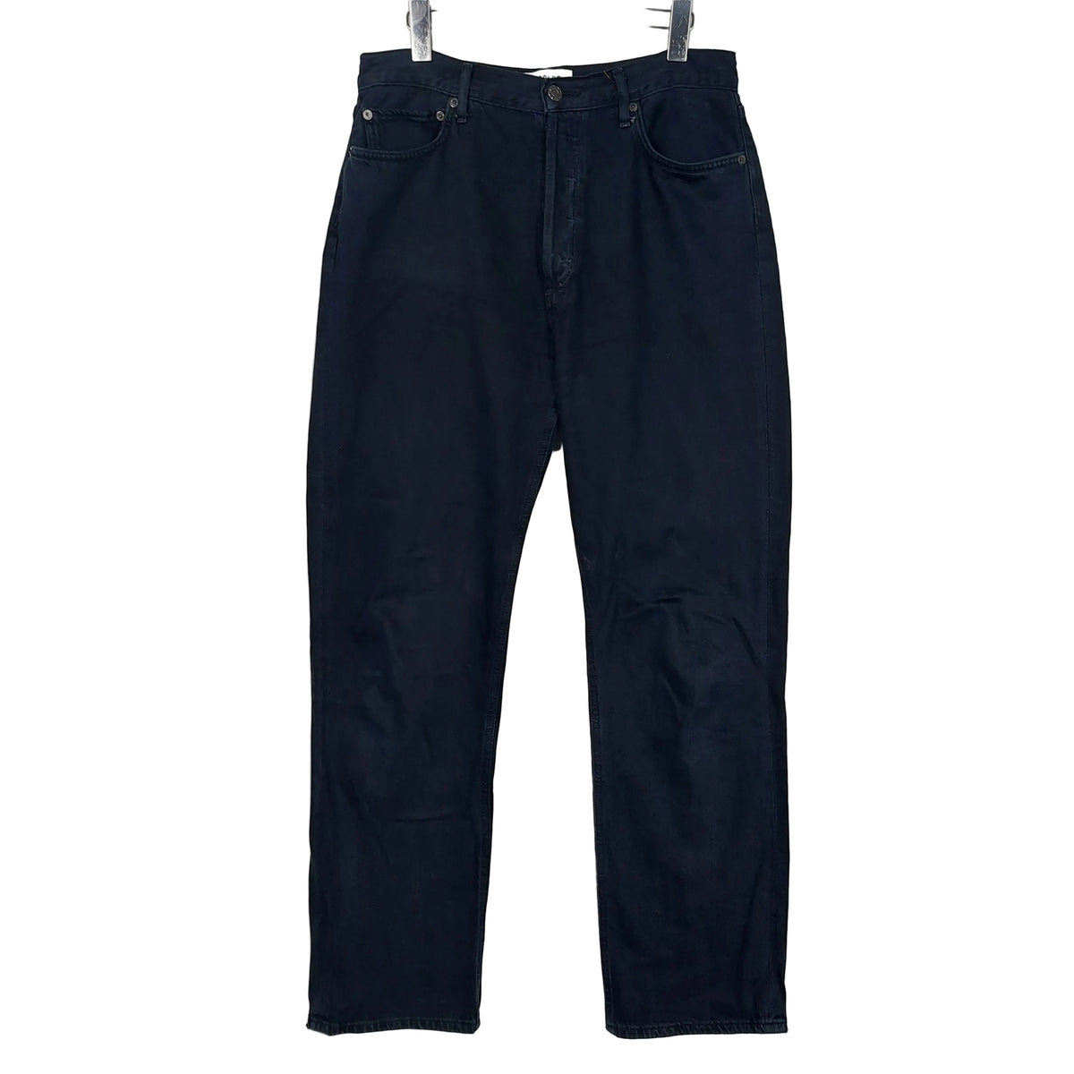 AGOLDE ’90s Pinch Waist Long Straight Jeans Crushed Black Women’s 30