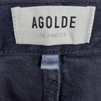 AGOLDE ’90s Pinch Waist Long Straight Jeans Crushed Black Women’s 30