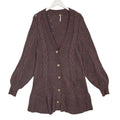 Free People Burgundy Chunky Knit Cardigan