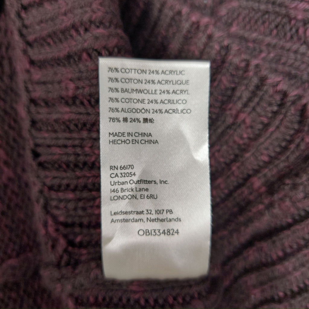 Free People Burgundy Chunky Knit Cardigan