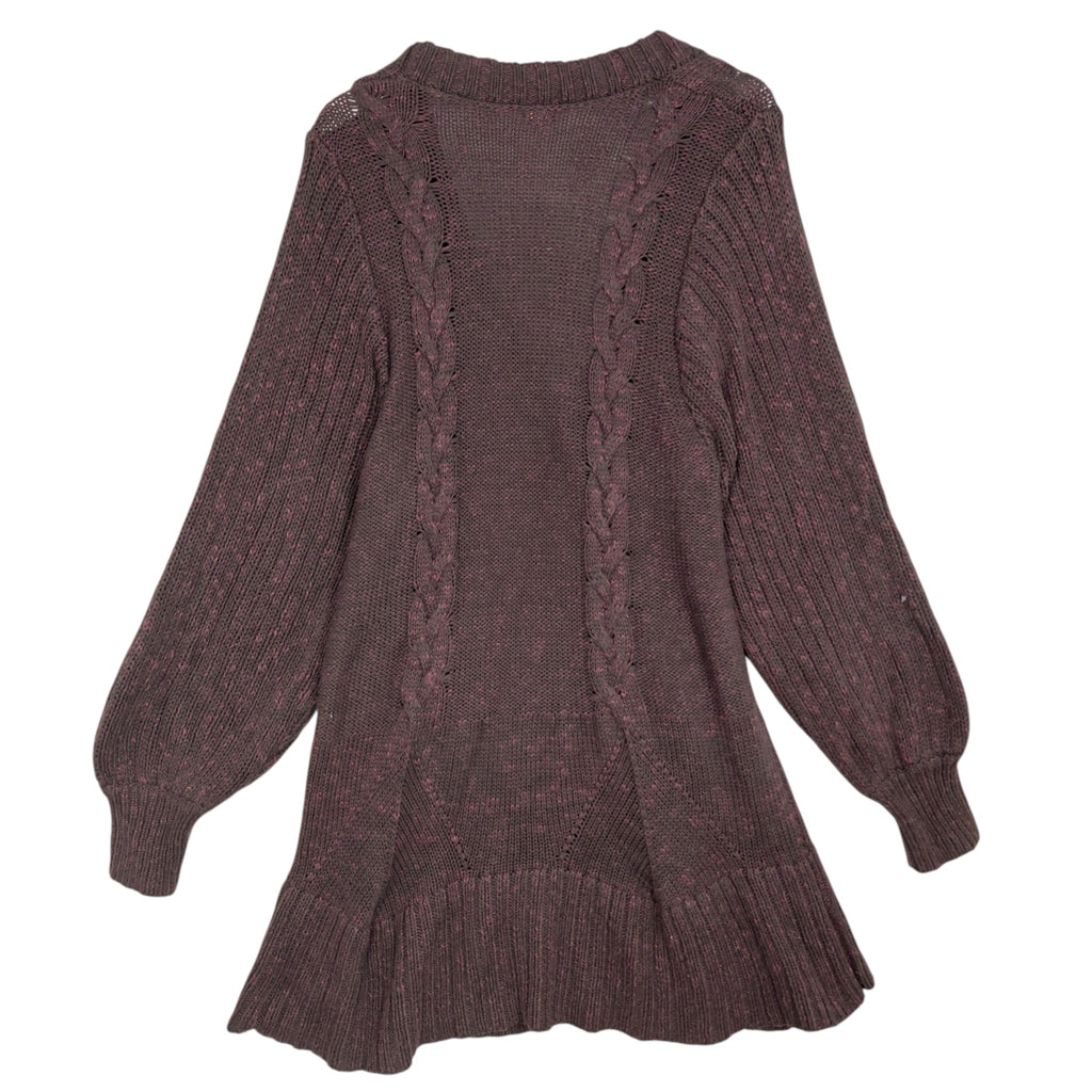 Free People Burgundy Chunky Knit Cardigan