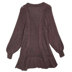 Free People Burgundy Chunky Knit Cardigan