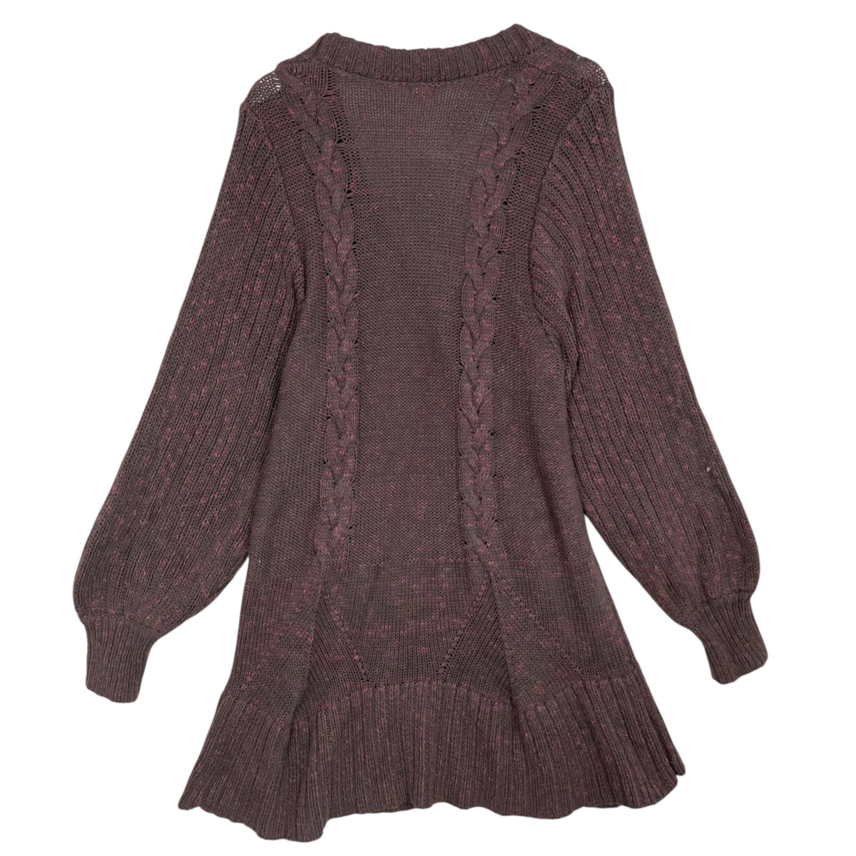 Free People Burgundy Chunky Knit Cardigan