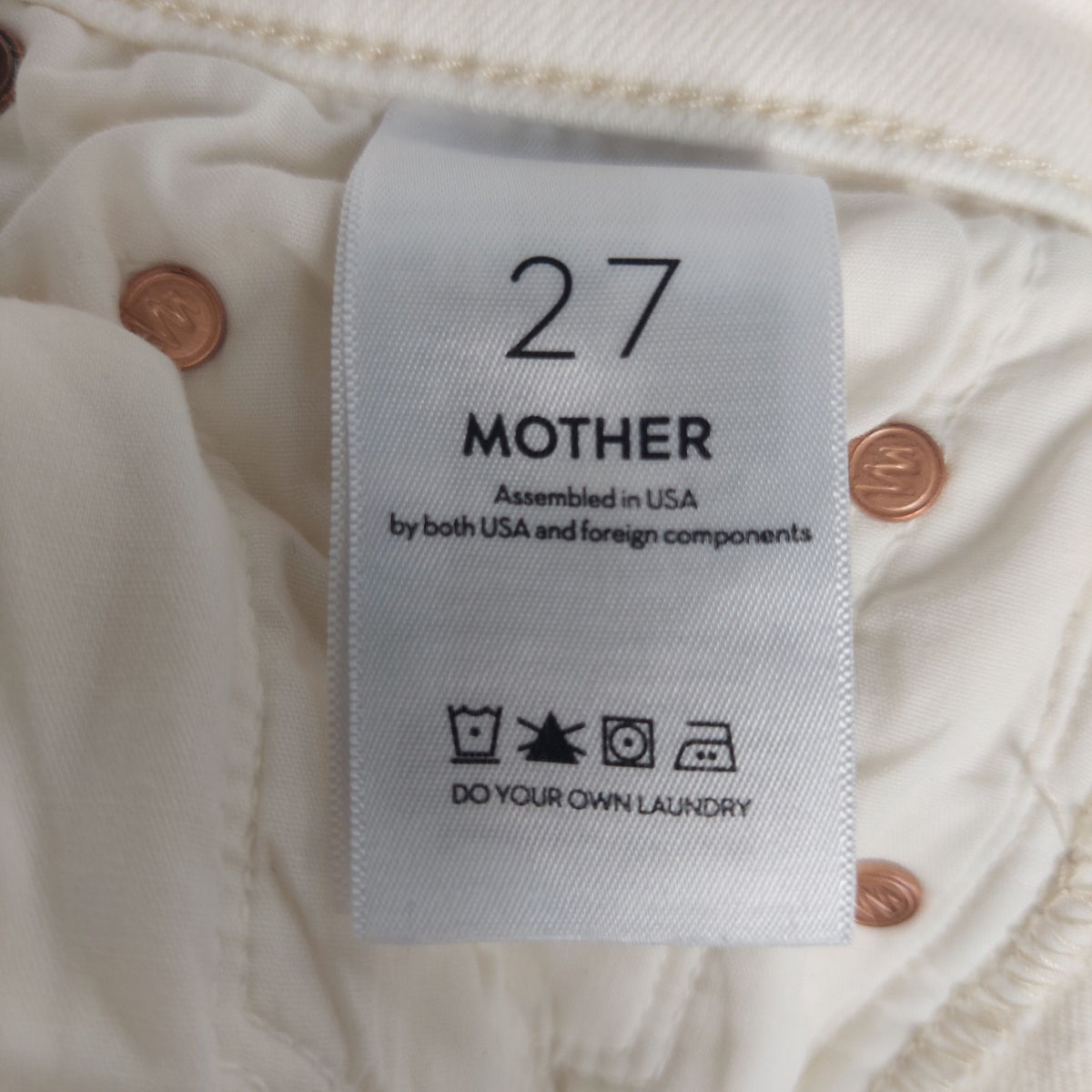 MOTHER Ivory Step-Hem Stretch Jeans – Size 27