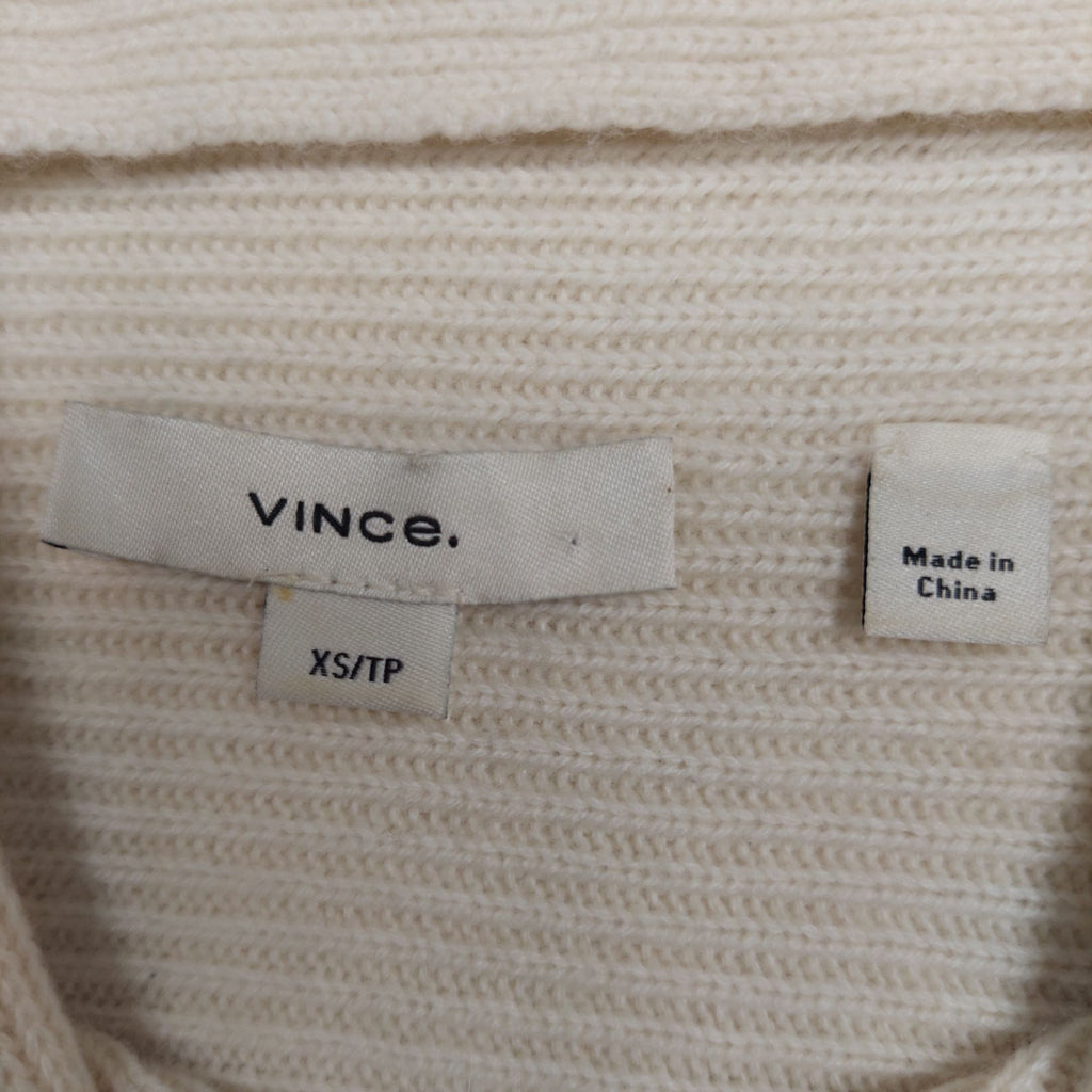 Vince Wool & Cashmere Funnel-Neck Sweater – Ivory