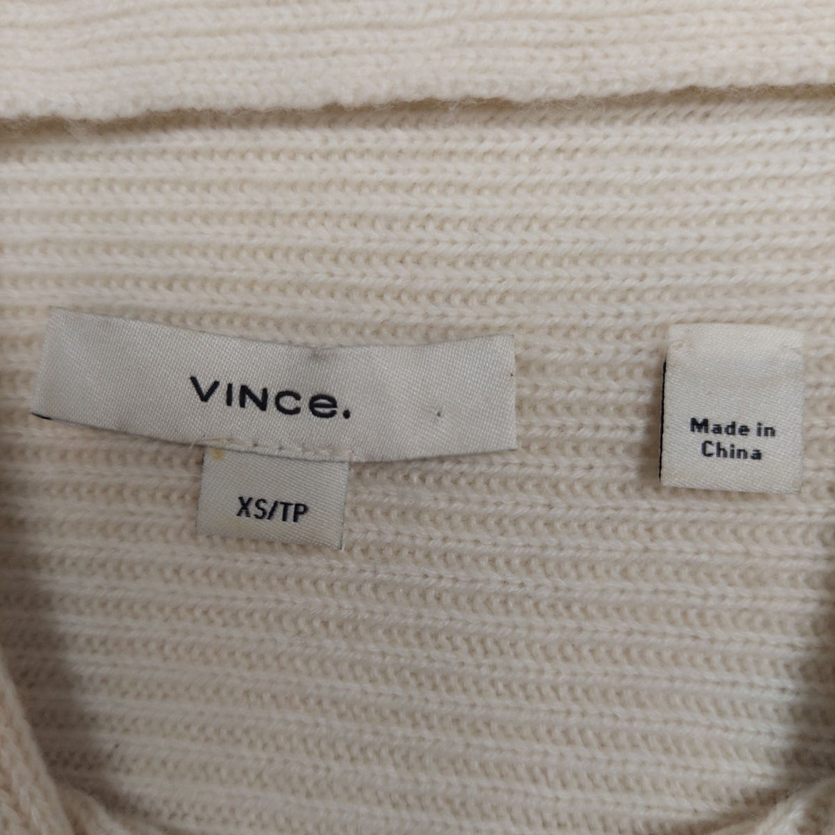Vince Wool & Cashmere Funnel-Neck Sweater – Ivory