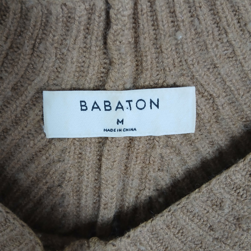 Aritzia Babaton Chalmers Camel Ribbed Wool Linen Sweater Women’s Medium