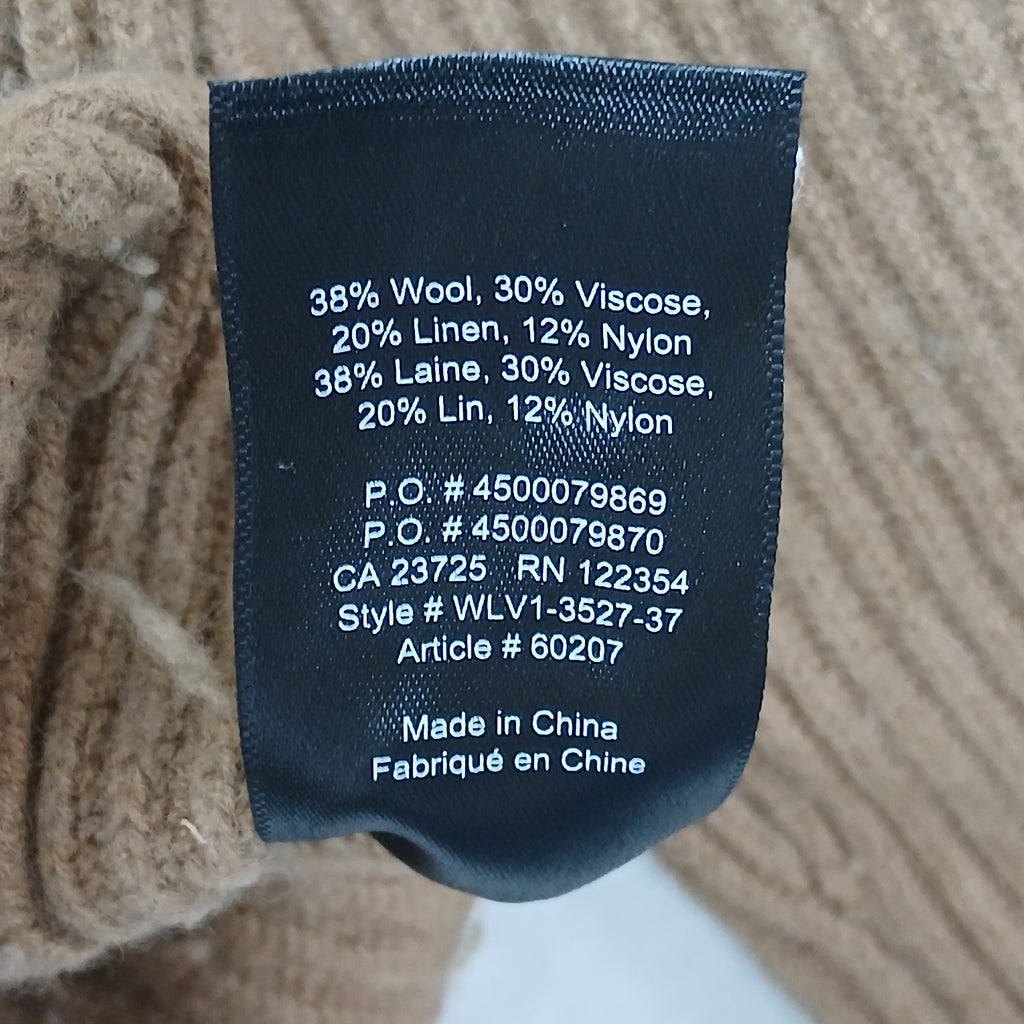 Aritzia Babaton Chalmers Camel Ribbed Wool Linen Sweater Women’s Medium