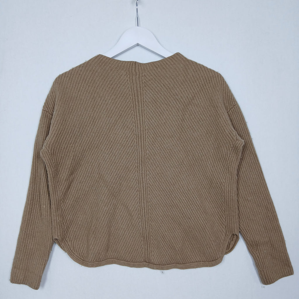 Aritzia Babaton Chalmers Camel Ribbed Wool Linen Sweater Women’s Medium