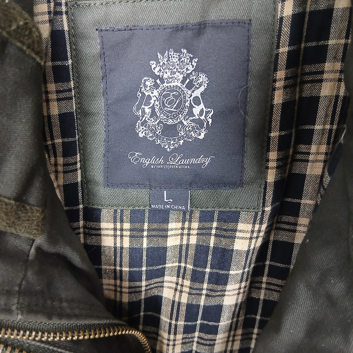 English Laundry Plaid-Lined Field Jacket